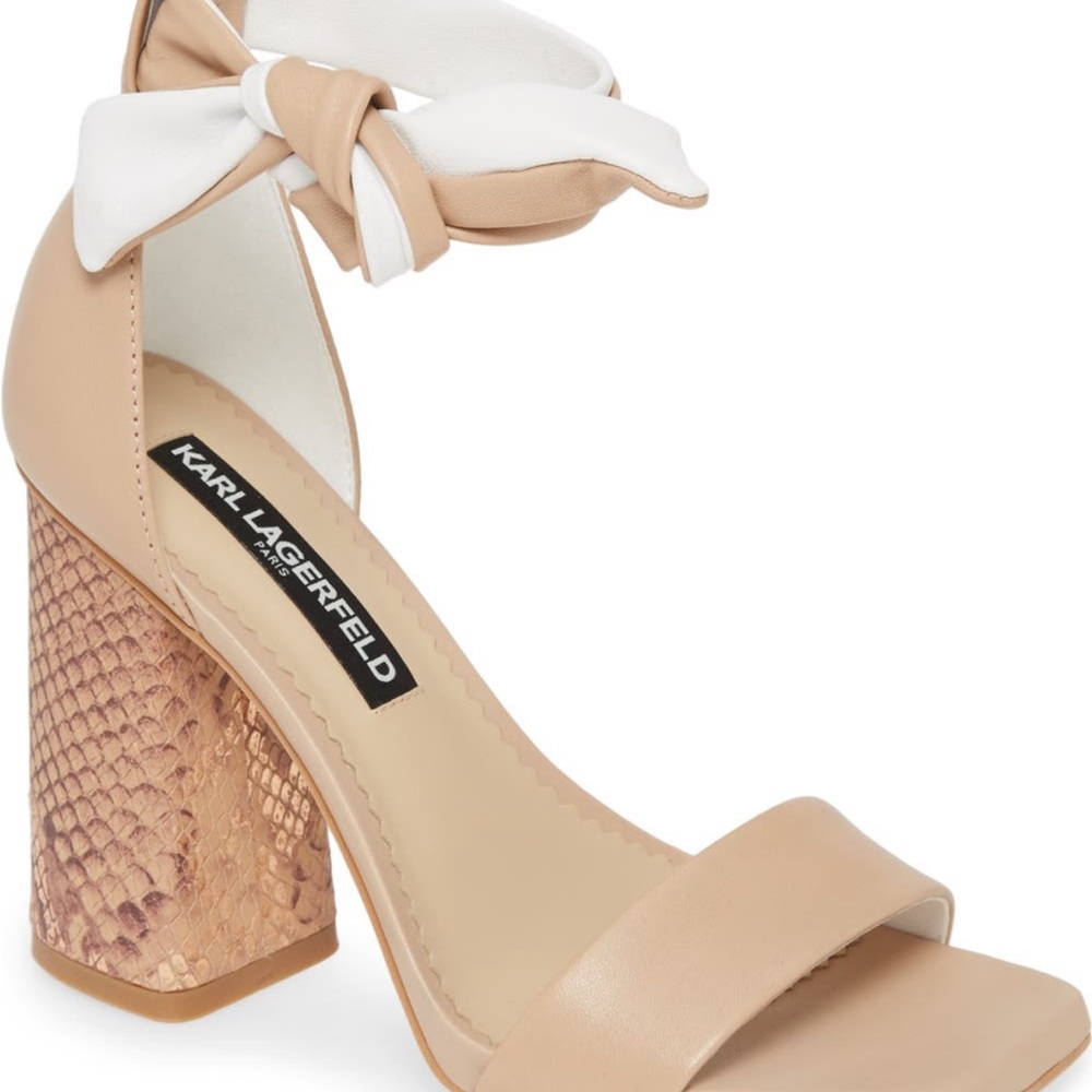 Karl lagerfeld ankle strap nude heel (7)